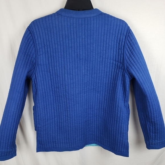 Quilted Long Sleeve Printed Button Down Reversible Jacket Sz L - Picture 9 of 11